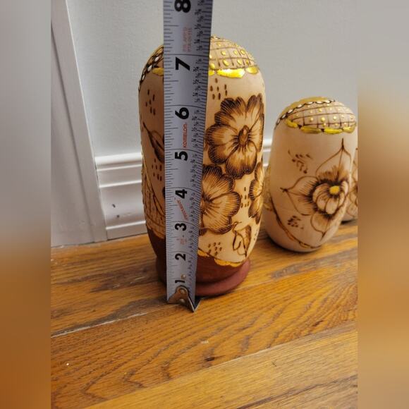 Russian stacking nesting Floral Church dolls Wooden pieces - Picture 2 of 11